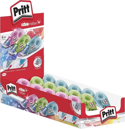 Correctieroller Micro Roller - Correctietape Pen - Fouten Corrigeren - Direct Overschrijfbaar - 15 Stuks - Assorti