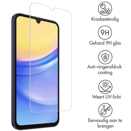 Accezz Gehard Glas Screenprotector voor de Samsung Galaxy A15 (5G/4G)