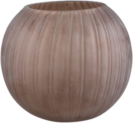 PTMD Levente Sand Carved Glass Bowl Shaped Vase Ribbed