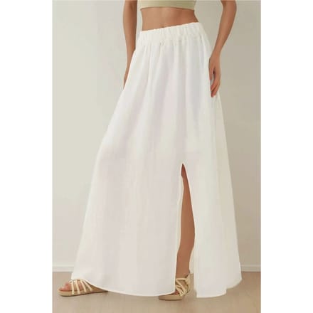 Hoge Taille A-Lijn Maxi Rok met Split