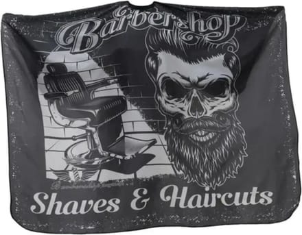 Nivard Baardschort - Beard Bib - Scheerschort - Baard Cape - Kappersmantel - Kapmantel - Zwart