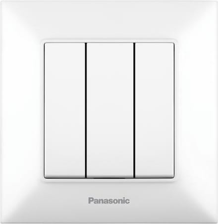 Panasonic-Serieschakelaar 3 line-Wit-Compleet-Arkedia Slim Serie