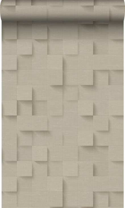 Origin Wallcoverings behang 3D kubussen beige - 50 x 900 cm - 347897