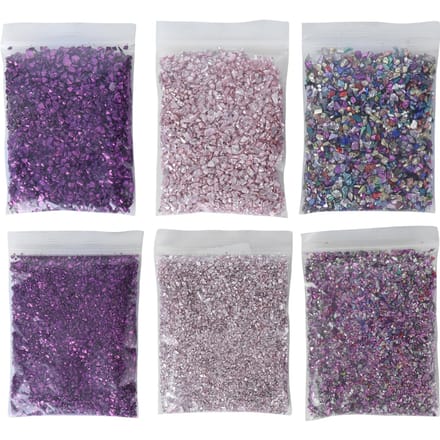 Geplette glas schijnt DIY onregelmatige glaschips vulmiddel glitter ambachtelijke hars decoratie white