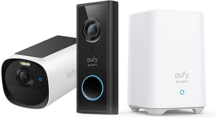 eufy Security S220 Video Deurbel + eufyCam E40 2K solar camera - Inclusief HomeBase 2 - Bundelvoordeel