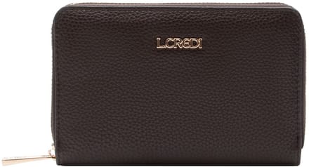 L.CREDI portemonnee Perla Zip Around Wallet Chocolate donkerbruin