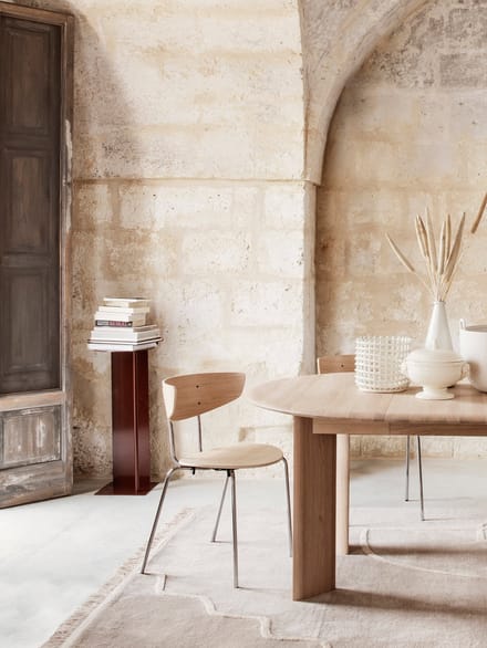 Ferm Living Bevel Tafel - wit, eiken - 117 - 217 cm