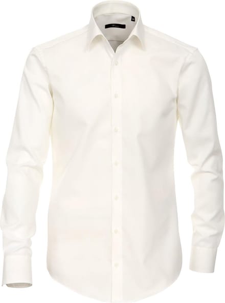 VENTI modern fit overhemd - beige - Strijkvrij - Boordmaat: 43