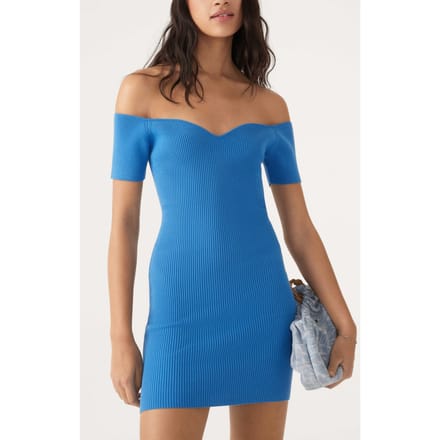 BA&SH Robe Oleane Bleu Maat: L | Mini Jurken Outlet | Dames | Blauw