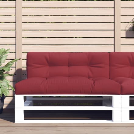 vidaXL - Palletkussen - 120x40x12 - cm - stof - wijnrood