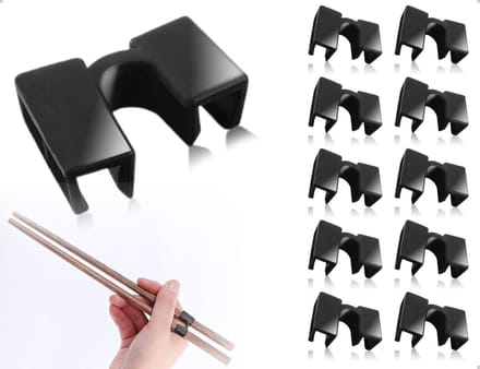 Herbruikbare Plastic Eetstokjes Set van 10 - Ideaal voor Volwassenen en Kinderen Thuis, op School en in Restaurants - Zwart