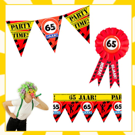 Feestpakket | Verjaardag | 65 jaar | Verkeersbord