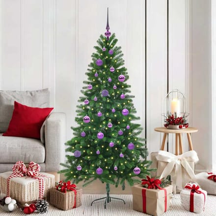 vidaXL - Kerstboom - met - 150 - LED - met - standaard - Groen - 150 - cm - PE