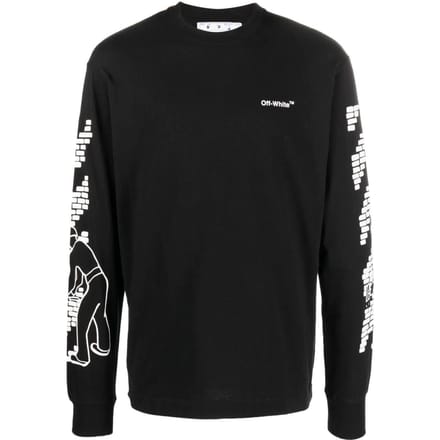 OFF WHITE T-shirt à manches longues Bricks Skate L/S OMAB064F22JER0051001 S black