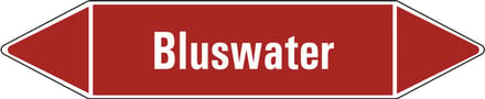 Bluswater leidingmarkering op vel - rood wit 179 x 37 mm - 5 per vel