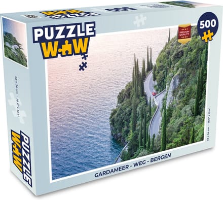 Puzzel Gardameer - Weg - Bergen - Legpuzzel - Puzzel 500 stukjes