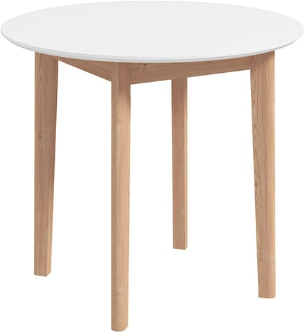 HOMCOM-Esstisch-Kiefernholz-Ø75 x 76H cm-Weiß