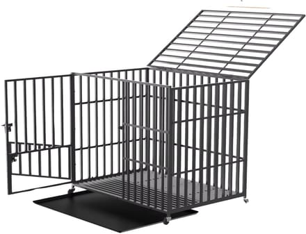 Hondenbench - 95CM - Hondenhok - Metaal - Kennel - Op wielen