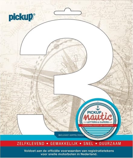 Pickup Nautic plakcijfer 150mm wit 3
