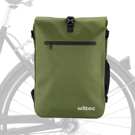 3-in-1 Fiets tas Olijfgroen 25L als Rugzak en Schoudertas, Waterdicht