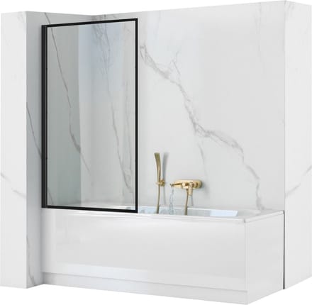 Rea - Screen Lagos Fix 70 Zwart Bad - 1,8 x 70 x 140 cm