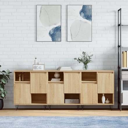 vidaXL - Dressoirs - 3 - st - bewerkt - hout - sonoma - eiken
