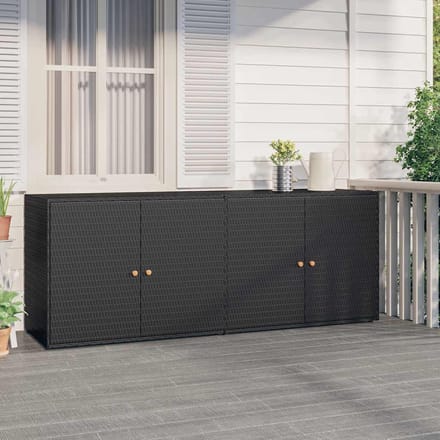 vidaXL - Tuinkast - Zwart - 198x55,5x80 - cm - Poly - Rattan
