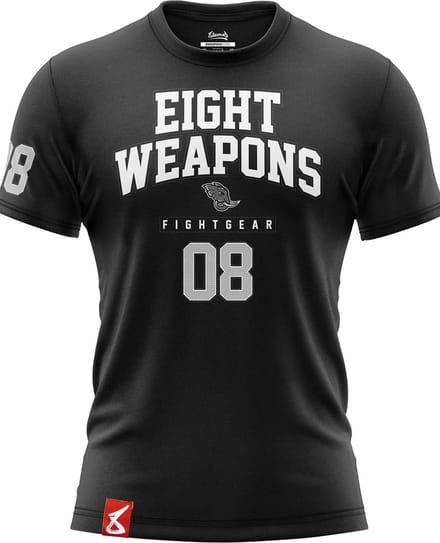 8 WEAPONS Muay Thai T-Shirt Team 08 Zwart Wit