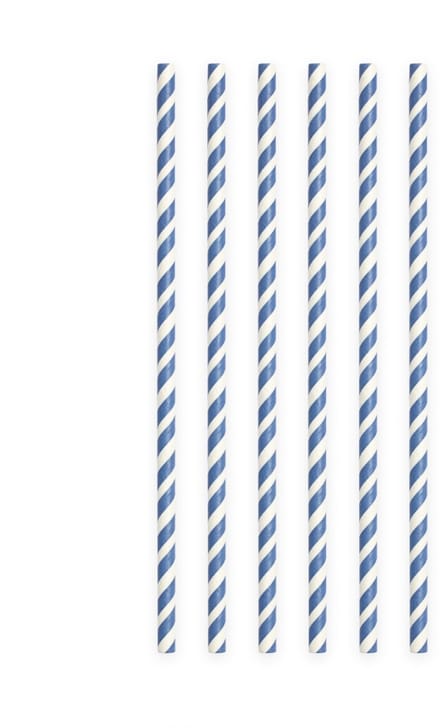 20 Papieren rietjes Donker blauw - 6mm x 197mm