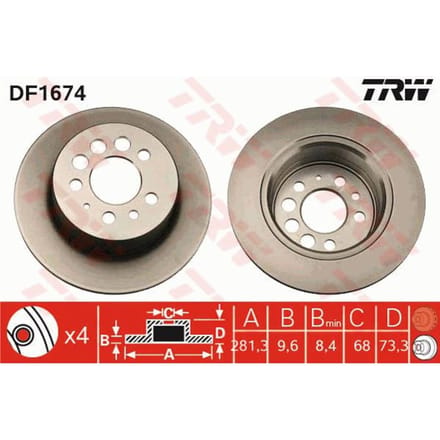 Remschijf TRW DF1674