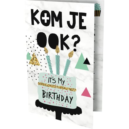 Uitnodigingskaarten - Kom je ook? It's my birthday - 6st.