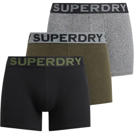 Superdry BOXER TRIPLE PACK Heren Onderbroek - Raven Black Marl