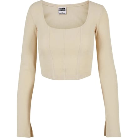 Urban Classics - Short Rib Corsage Longsleeve top - S - Groen