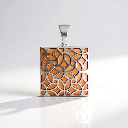 Chique Sterling Zilveren Hanger met Patroon