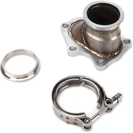 Auto 5 Bouten Downpipe Flens naar 2.5in V Band Conversie Adapter Vervanging voor TD04 Turbolader gray
