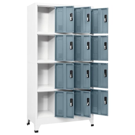 vidaXL - Lockerkast - 90x45x180 - cm - staal - lichtgrijs - en - donkergrijs