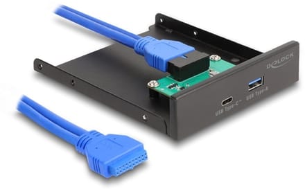 Delock ront Panel 3.5" USB 5 Gbps 1 x USB Type-C™ + 1 x USB Type-A