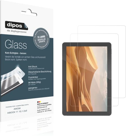 dipos – 2x Pantserfolie geschikt voor AWOW AIBOOK 11 10.1 Zoll | 9H Screenprotector