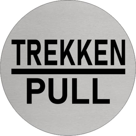 CombiCraft Aluminium deurbordje 'TREKKEN - PULL' Ø75 mm met 3M-tape
