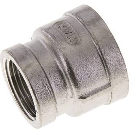 1 1/4'' NPT x 1'' NPT RVS Ronde Sok 16 Bar