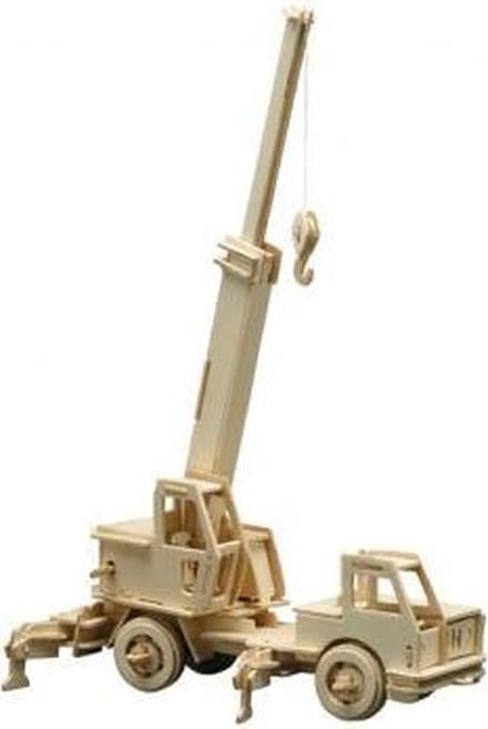 Pebaro houten bouwset kraanwagen speelgoed bouwpakket creatief.