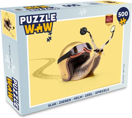 Puzzel Slak - Dieren - Helm - Geel - Spiegels - Legpuzzel - Puzzel 500 stukjes