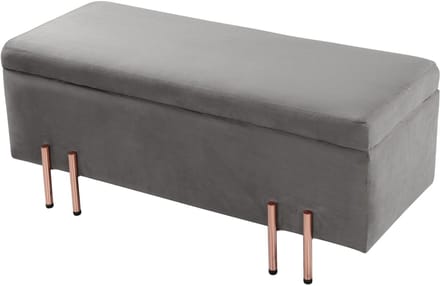 Bankje Dals met opbergruimte 100x40x42 cm grijs [en.casa]