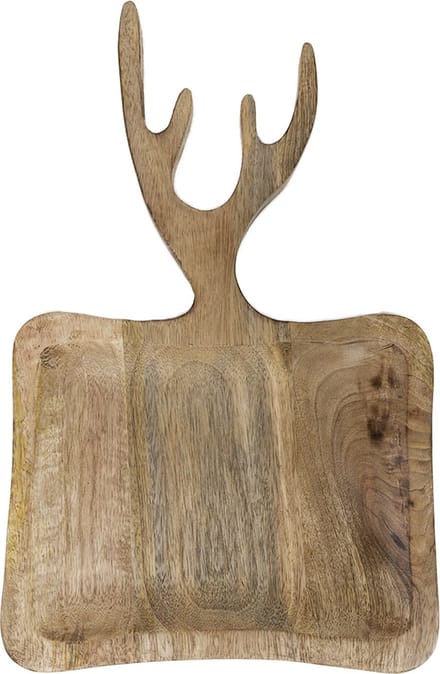 Schaal/Snijplank mango hout gewei 45cm