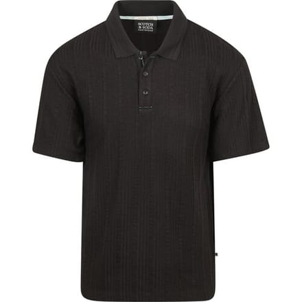 T-shirt Scotch &amp; Soda Knitted Polo Structured Zwart