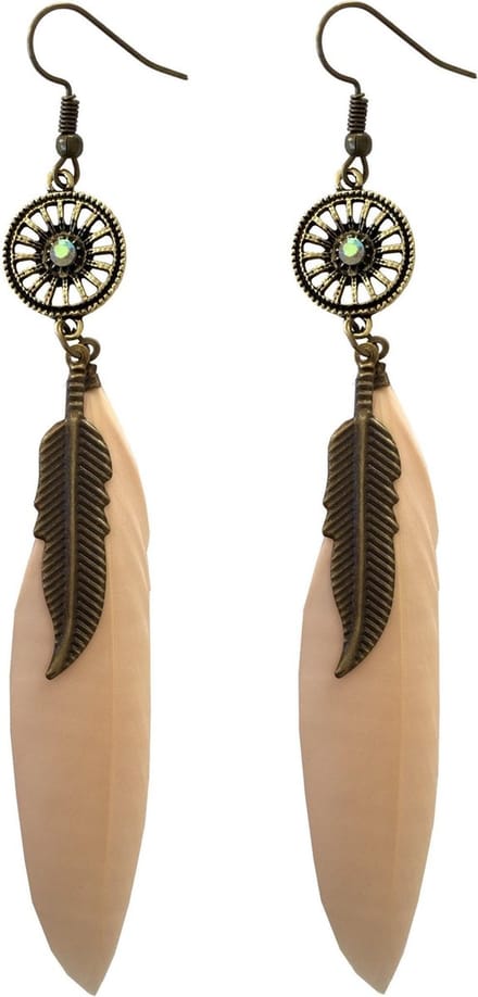 Fako Bijoux® - Oorbellen - Wiel Met Veren - Roze