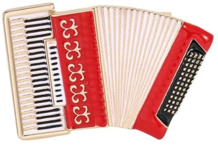 Broche accordeon rood - Charme Bijoux