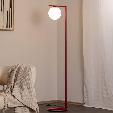 ALDEX Vloerlamp Zac, opaal/wijnrood, 1-lamp