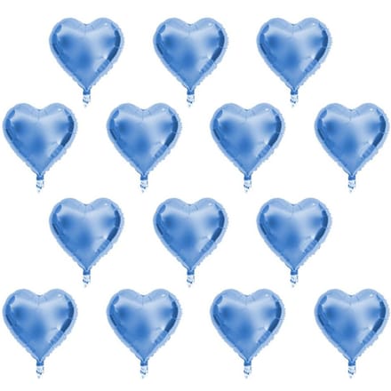10 pièces 10  Ballons Coeur en Aluminium Fête Mariage Anniversaire Décor (Bleu) bleu