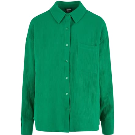 Urban Classics - Oversized Musselin Blouse - S - Groen